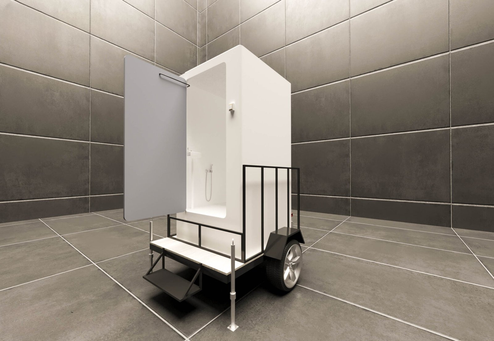 GRP portable toilet with trailer UAE